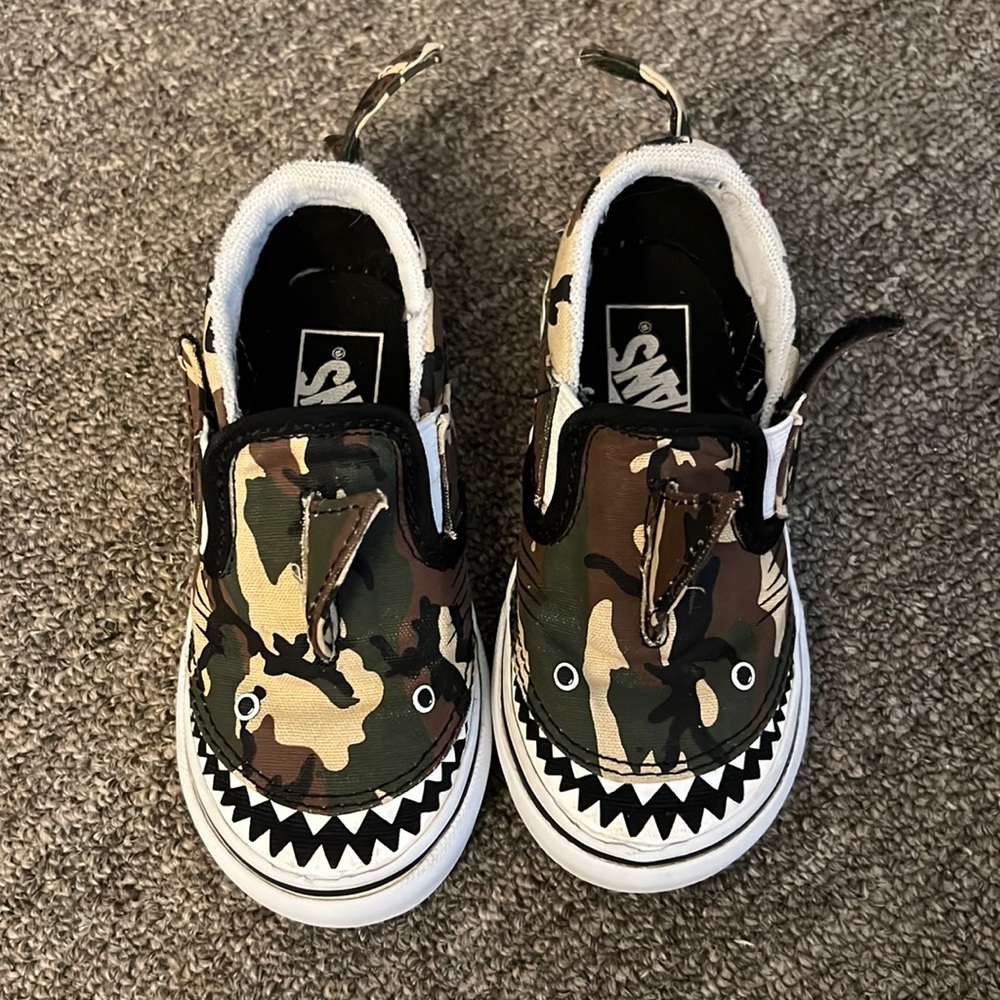 Camo shark vans